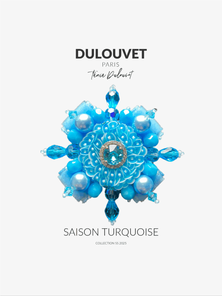 Broche Haute Couture Maison Dulouvet Saison Turquoise